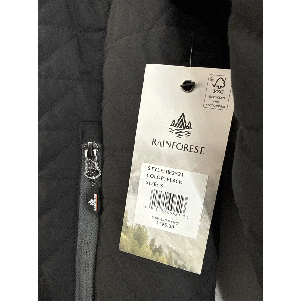 Rainforest Jacket Men size Small, Quilted pattern, zipped pockets, NWT